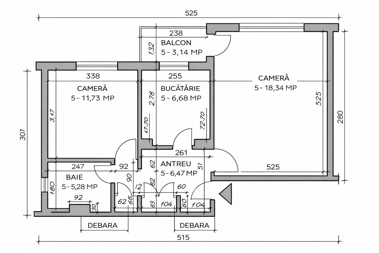 6_PB cu 2 camere - Nufarul - Etaj 4 - IMOBIHOR - 76 900